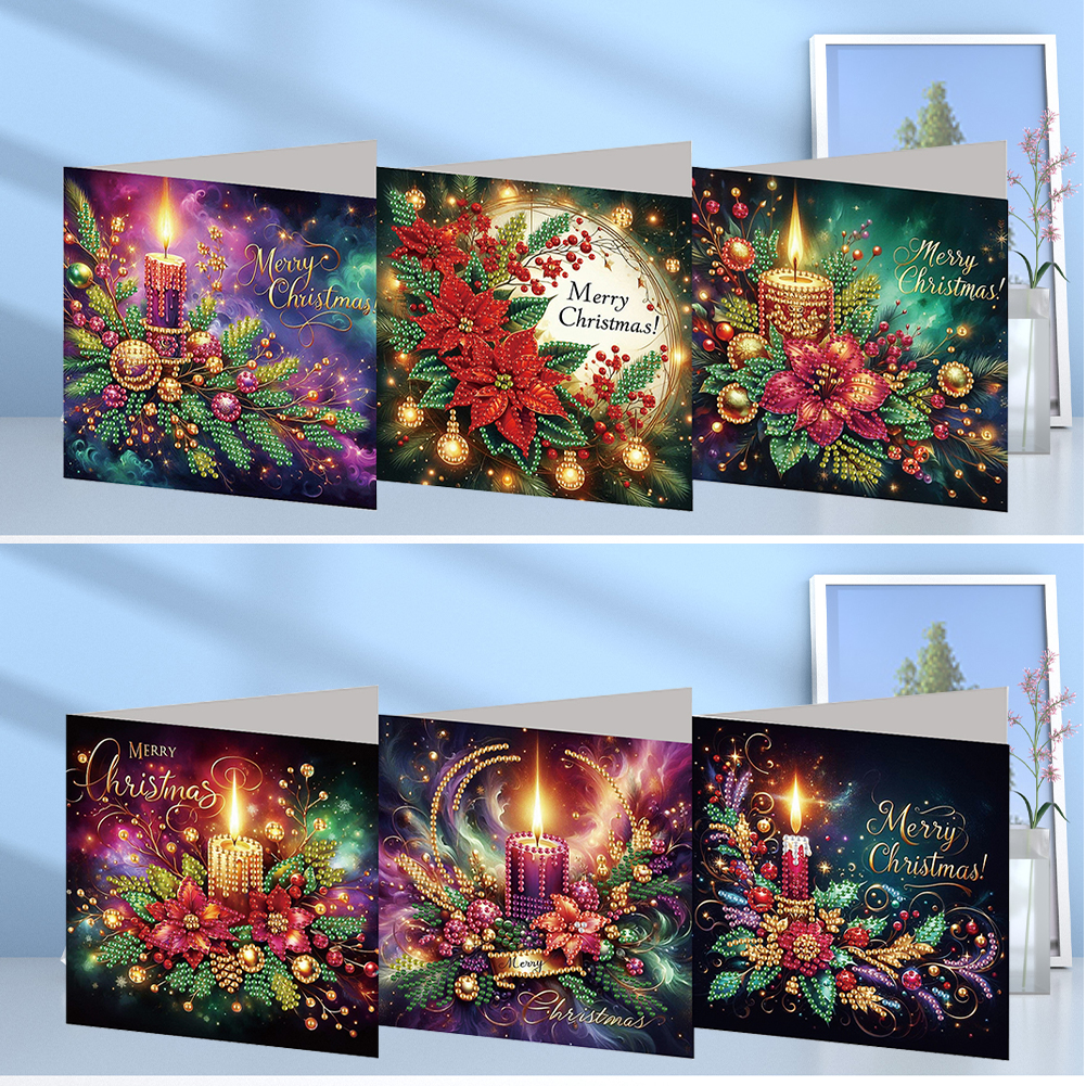 6Pcs DIY Diamond Painting Greeting Card - Christmas