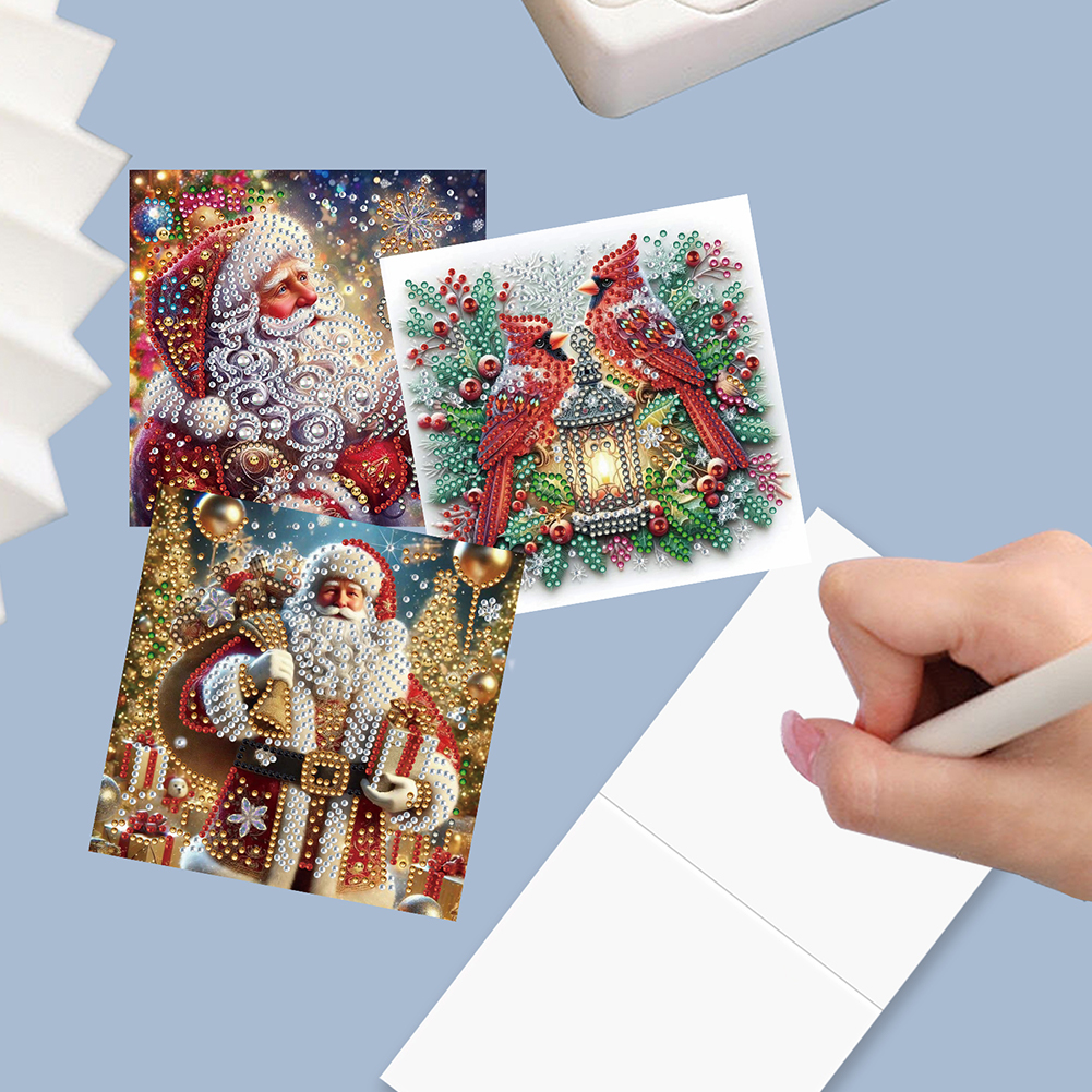 12Pcs DIY Diamond Painting Greeting Card - Christmas