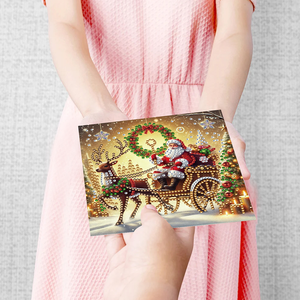 12Pcs DIY Diamond Painting Greeting Card - Christmas