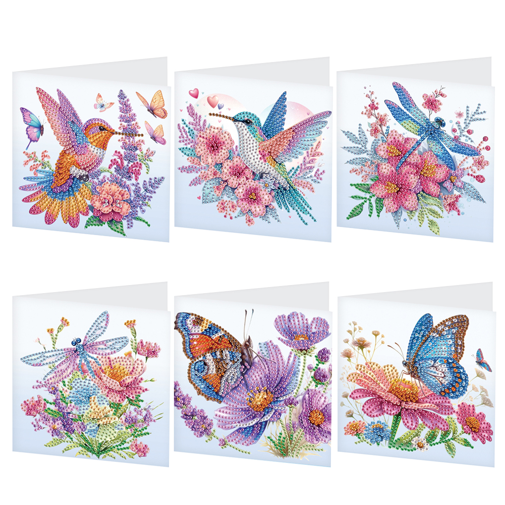 6Pcs DIY Diamond Painting Greeting Card - Bird