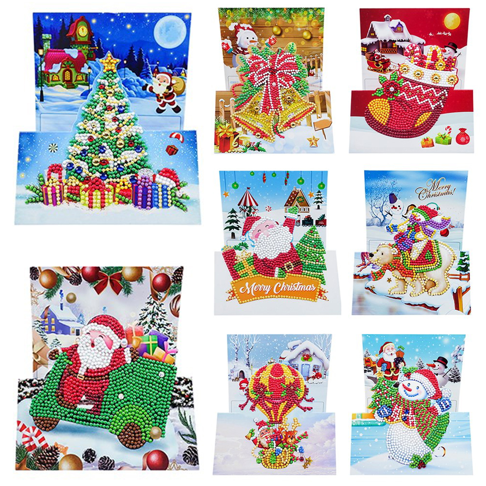 (Limited Stock)8pcs Special-shaped Diamond Painting Christmas Greeting Cards