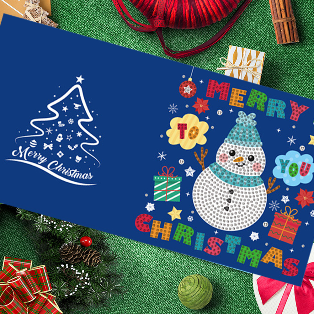 (Limited Stock)6pcs DIY Diamond Painting Greeting Card - Merry Christmas