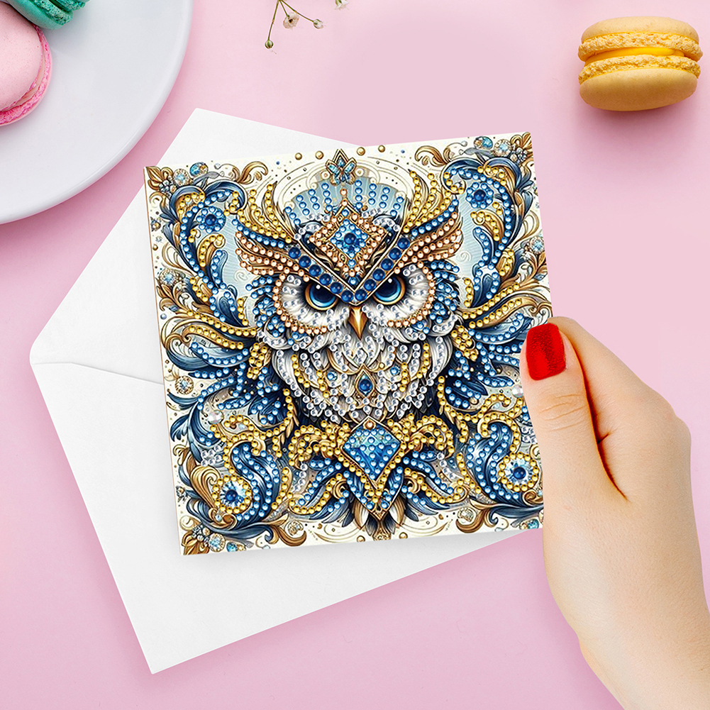 12Pcs DIY Diamond Painting Greeting Card - Personality Owl