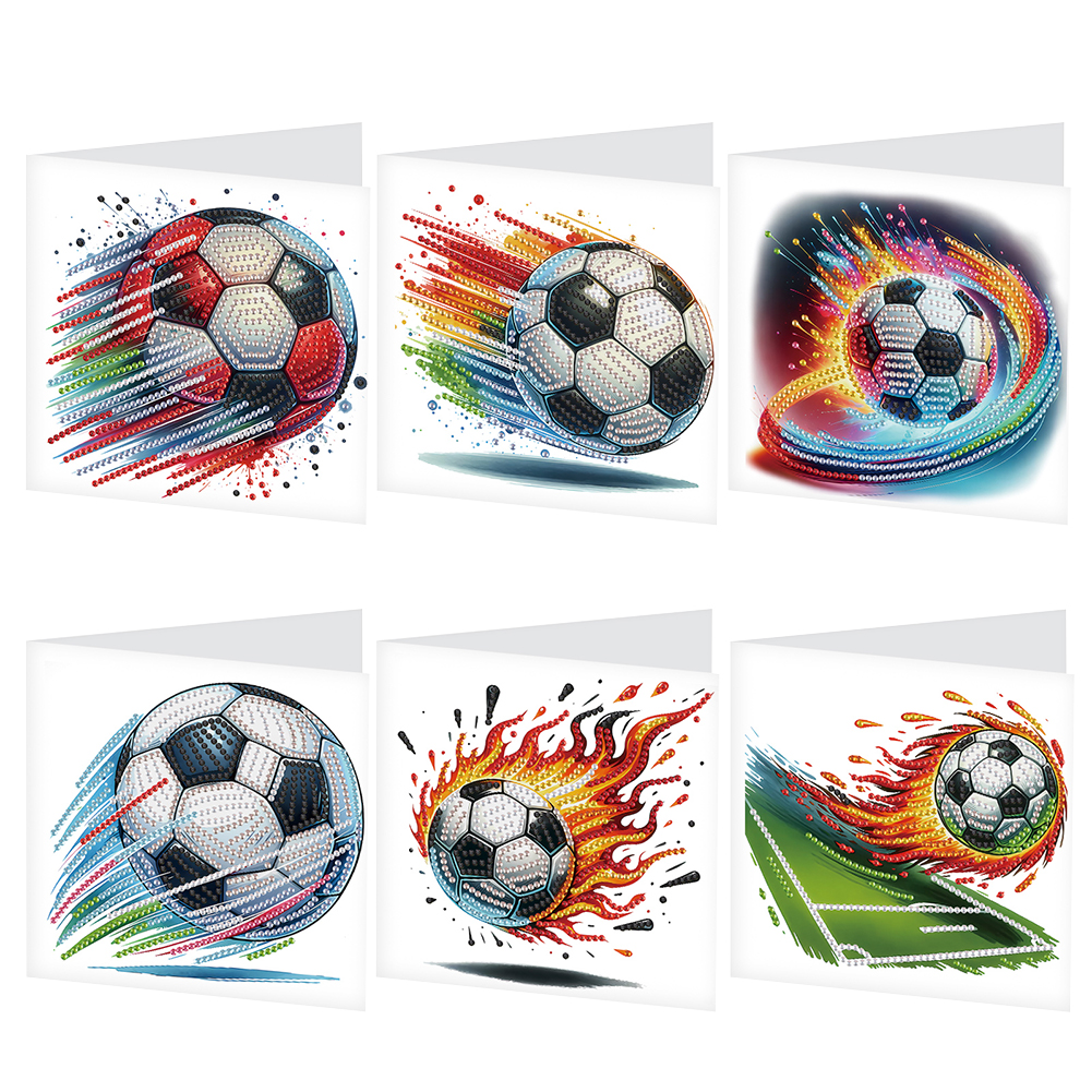 6Pcs DIY Diamond Painting Greeting Card - Football Family