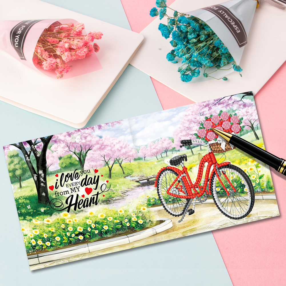8pcs DIY Diamond Painting Greeting Cards Thanks Mosaic Postcards