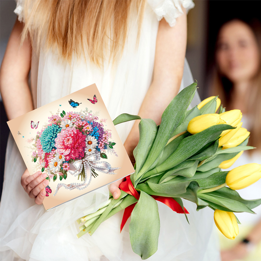 6Pcs DIY Diamond Painting Greeting Card - Happy Mothers Day