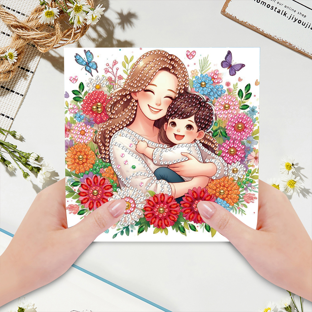 6Pcs DIY Diamond Painting Greeting Card - Happy Mothers Day