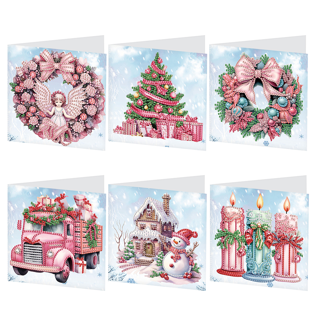6Pcs DIY Diamond Painting Greeting Card - Christmas