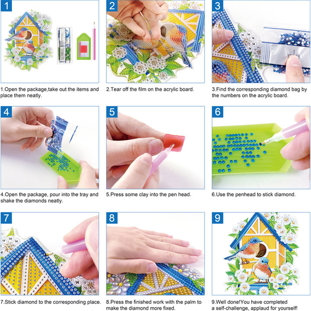 (Limited Stock)6pcs DIY Diamond Painting Greeting Card - Colorful Heart