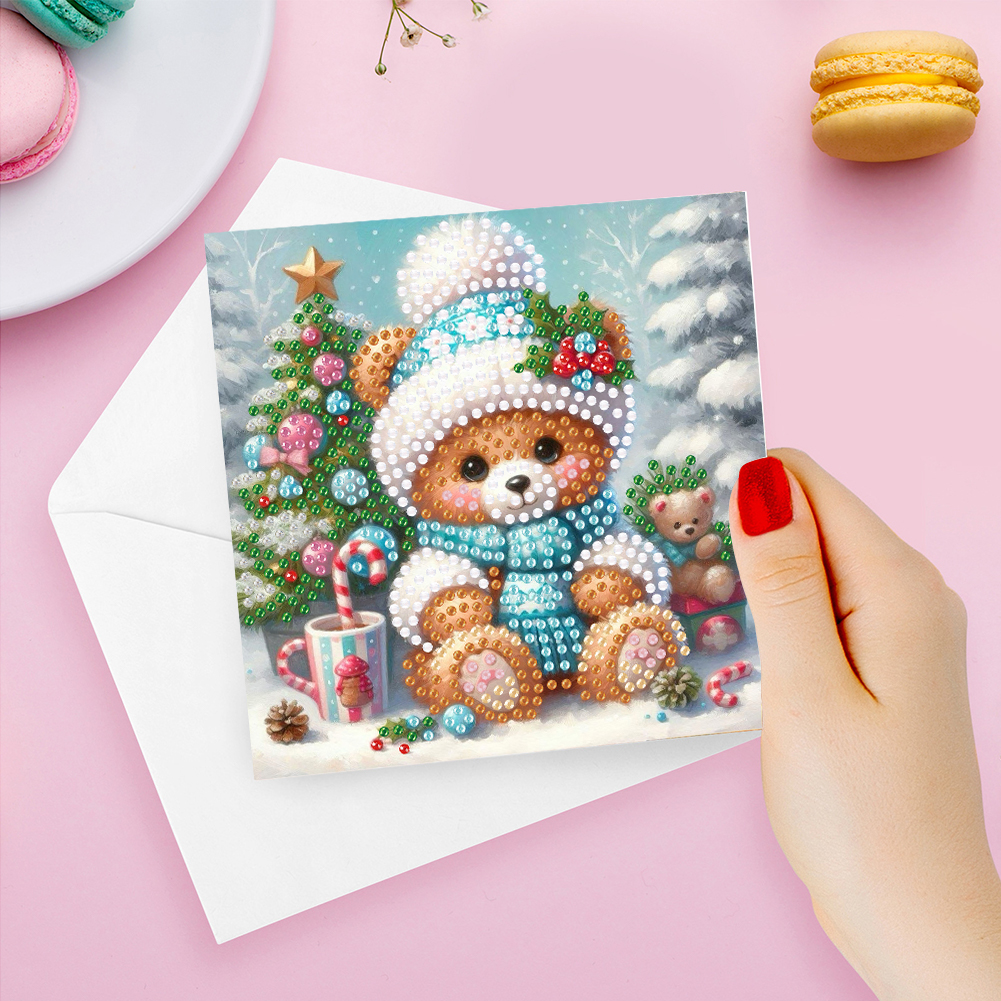6Pcs DIY Diamond Painting Greeting Card - Christmas Animalss