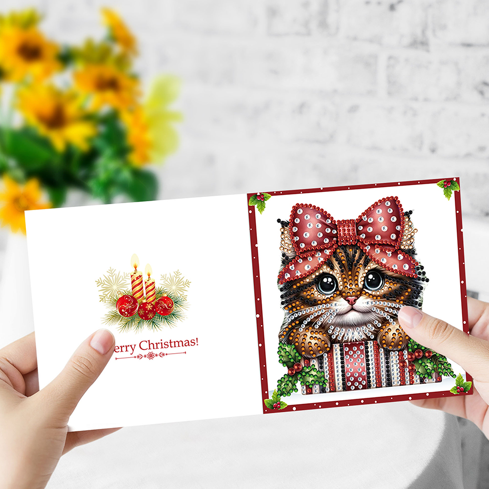 6Pcs DIY Diamond Painting Greeting Card - Gift Cat