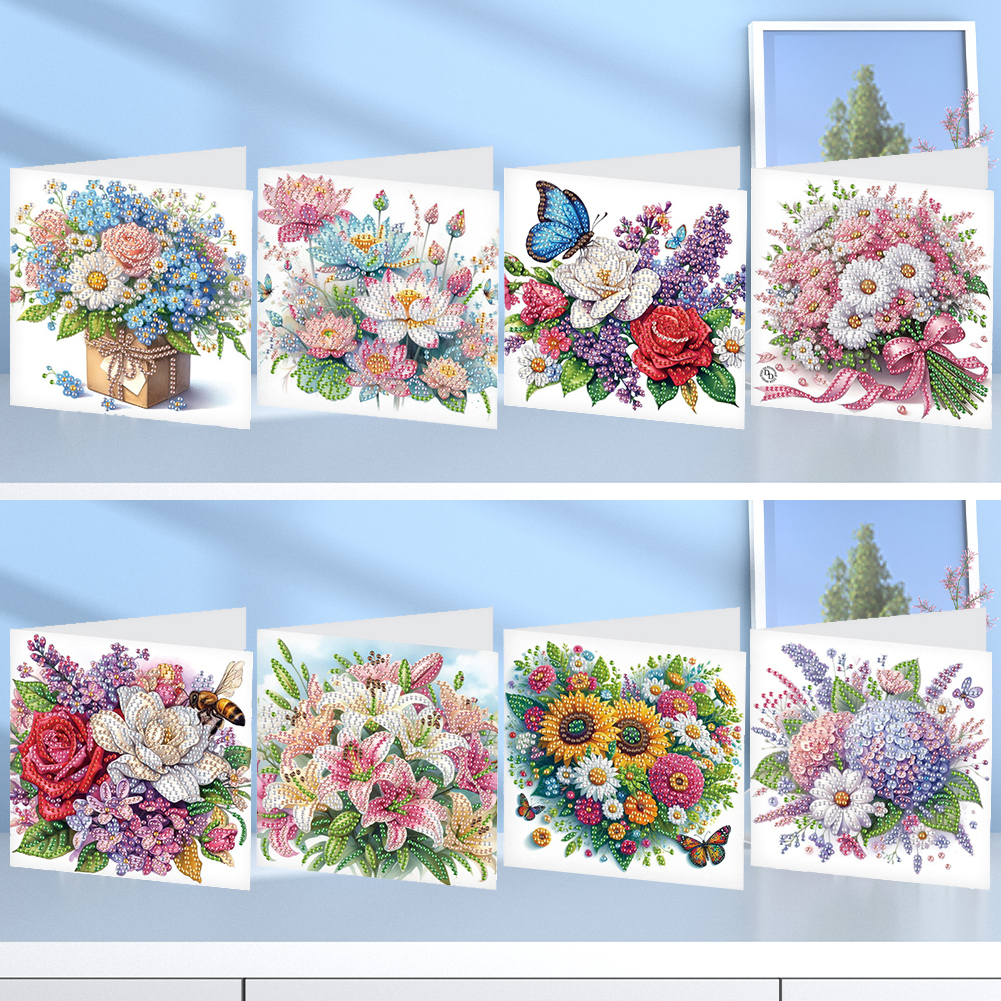 8Pcs DIY Diamond Painting Greeting Card - Butterfly