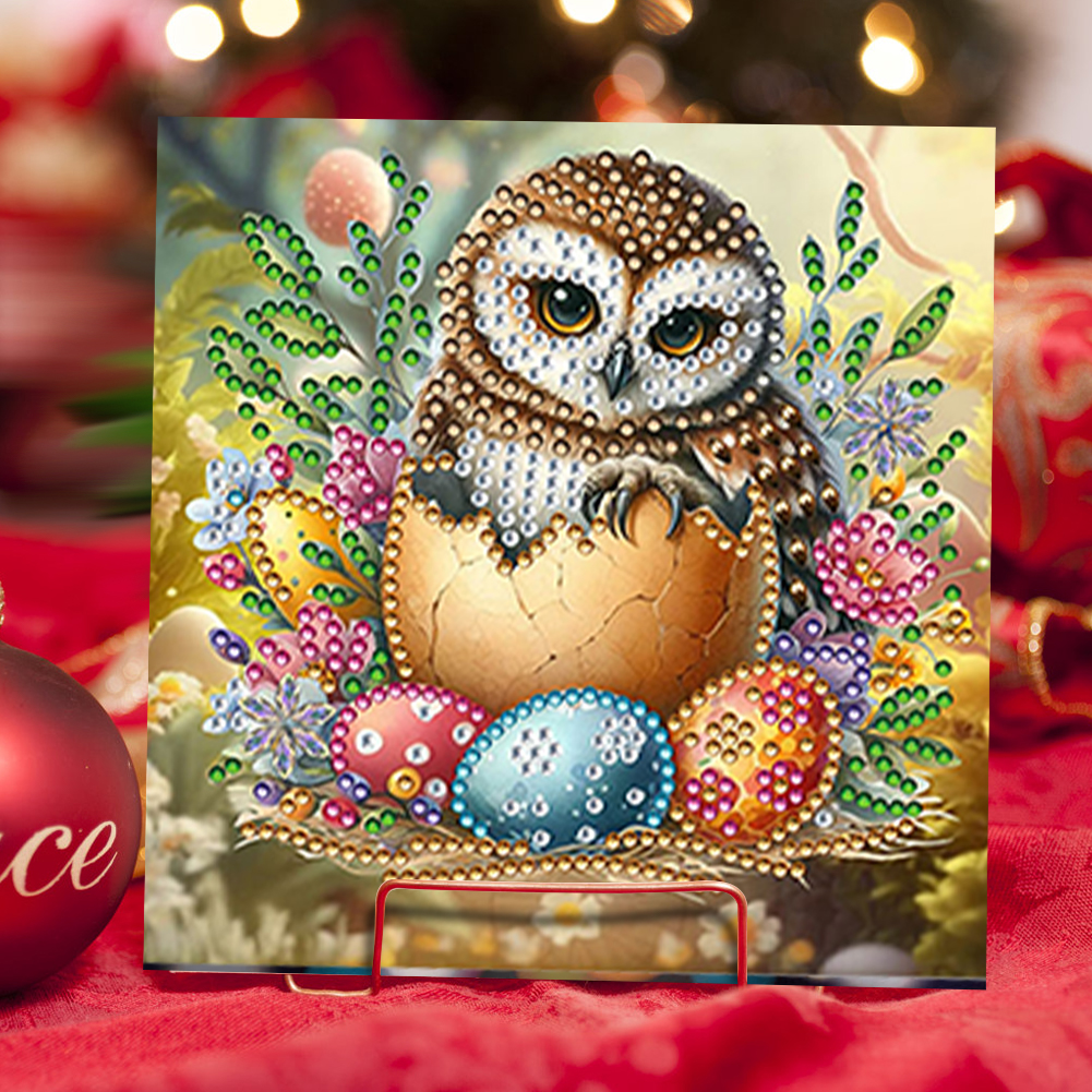 6pcs DIY Diamond Painting Greeting Card - Easter Egg Owls