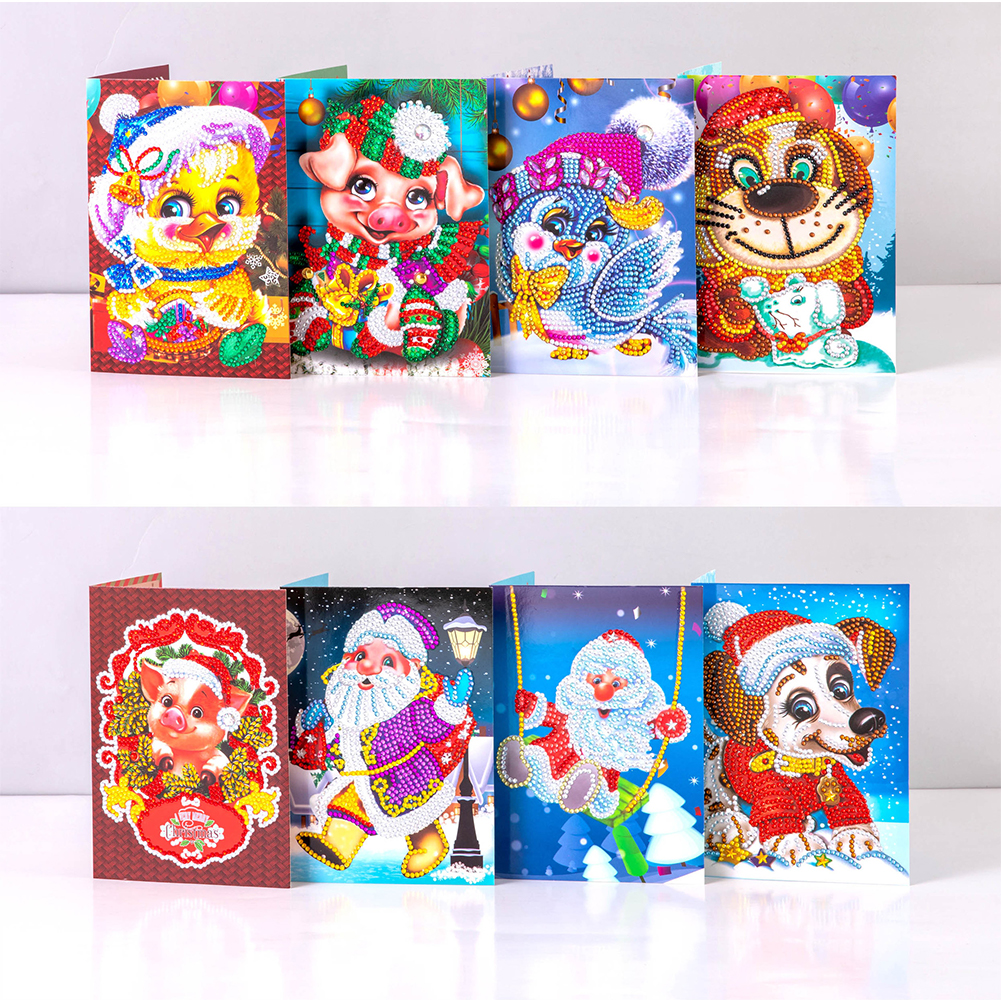 (Limited Stock)8pcs DIY Diamond Painting Greeting Card - Christmas