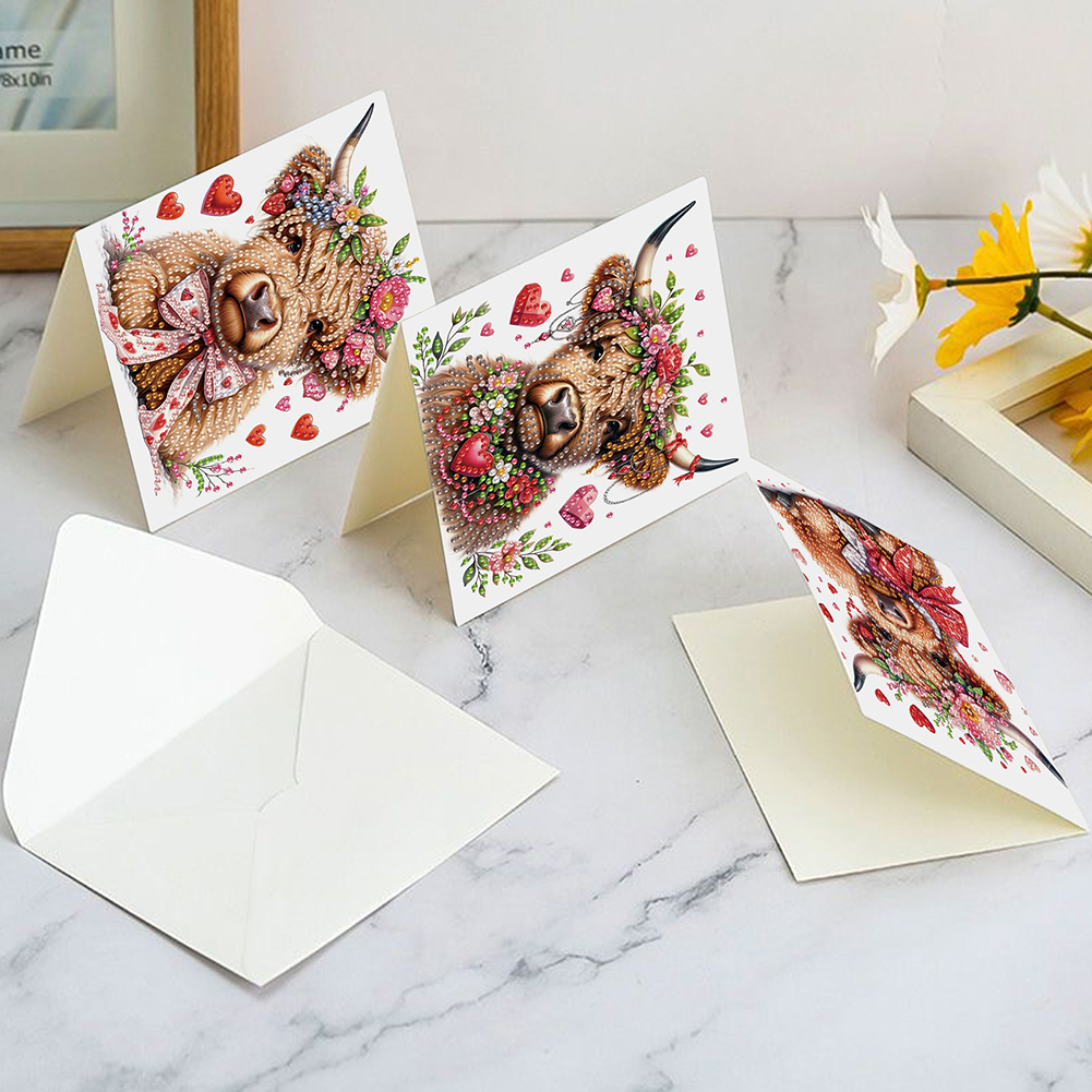 6Pcs DIY Diamond Painting Greeting Card - Love Yak