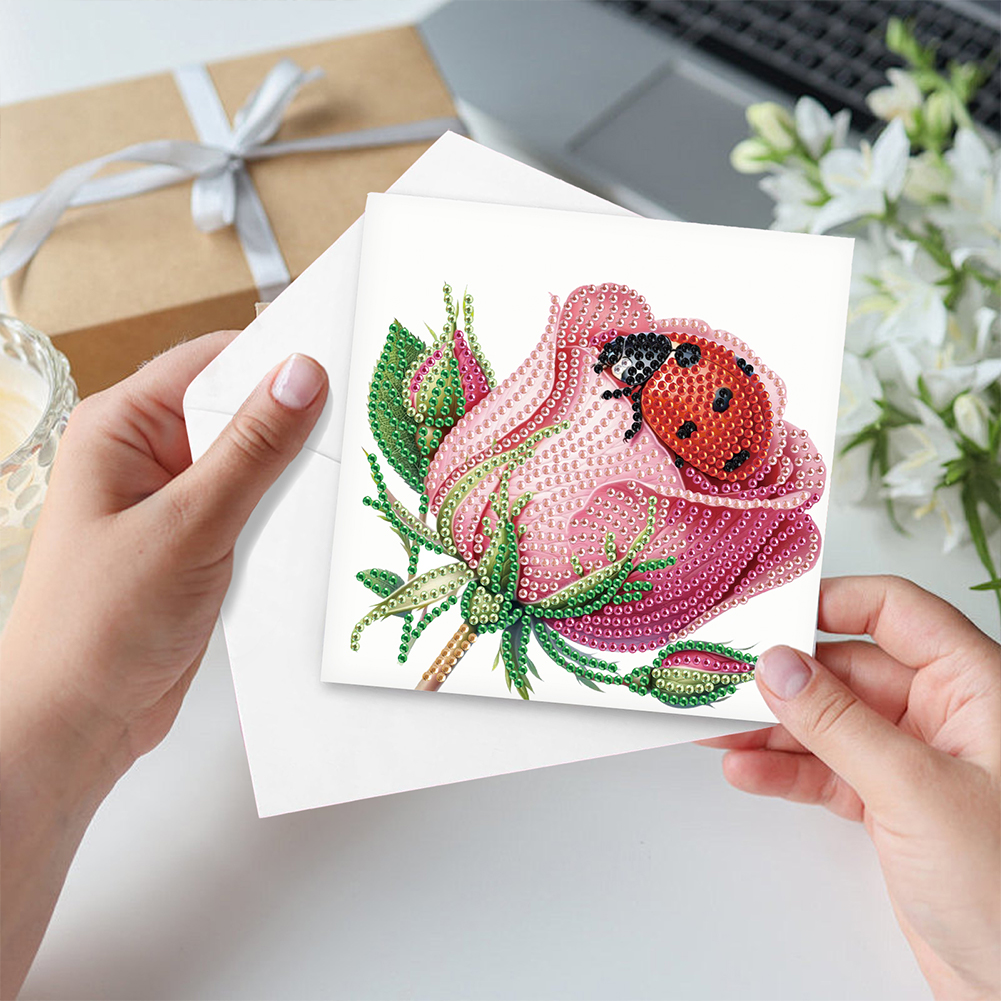 6Pcs DIY Diamond Painting Greeting Card - Ladybug