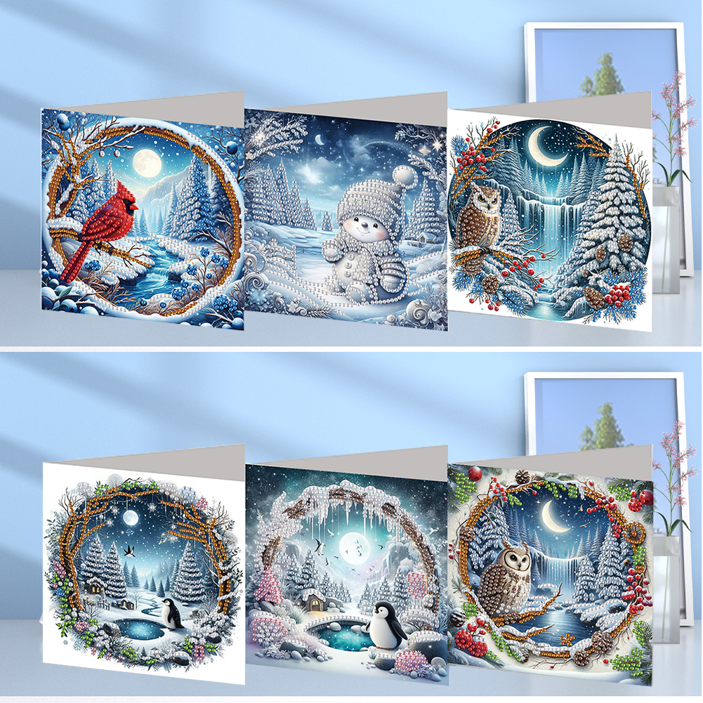 6Pcs DIY Diamond Painting Greeting Card - Christmas