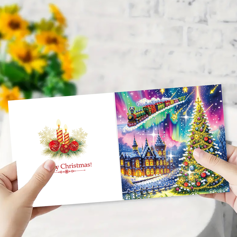 6Pcs DIY Diamond Painting Greeting Card - Christmas Tree