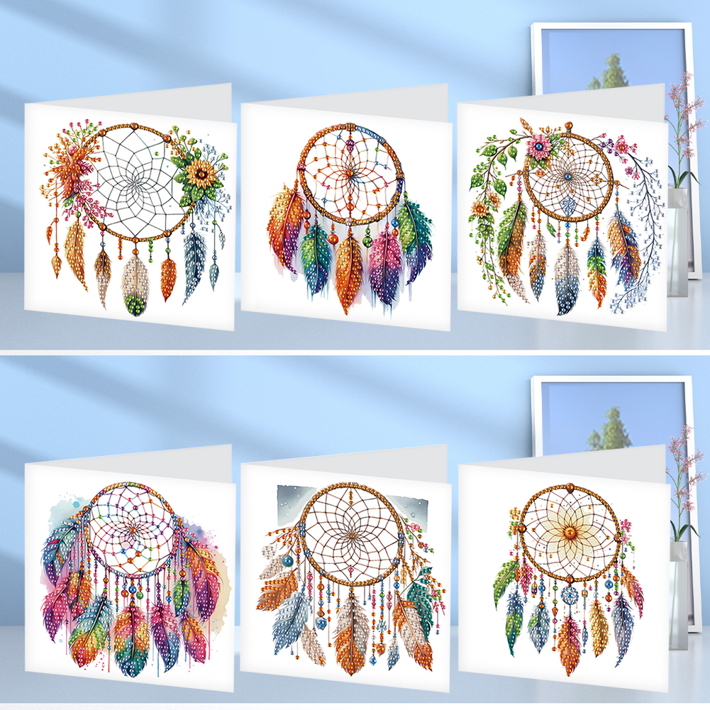 6Pcs DIY Diamond Painting Greeting Card - Dream Catcher