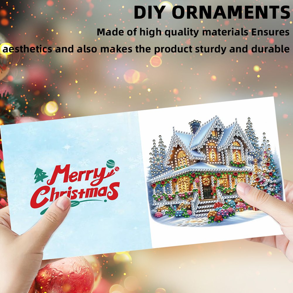 6Pcs DIY Diamond Painting Greeting Card - Xmas House
