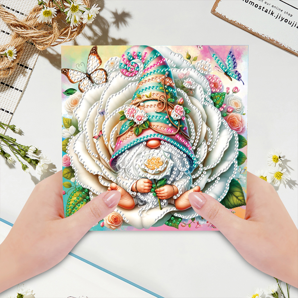 6Pcs DIY Diamond Painting Greeting Card - Gnome