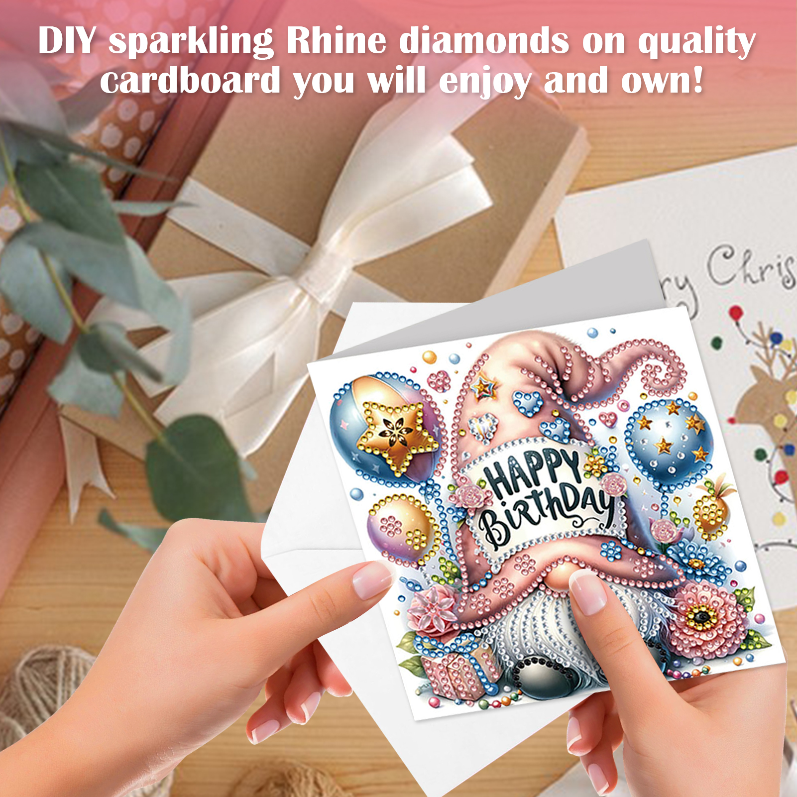 6Pcs DIY Diamond Painting Birthday Greeting Card - Happy Birthday