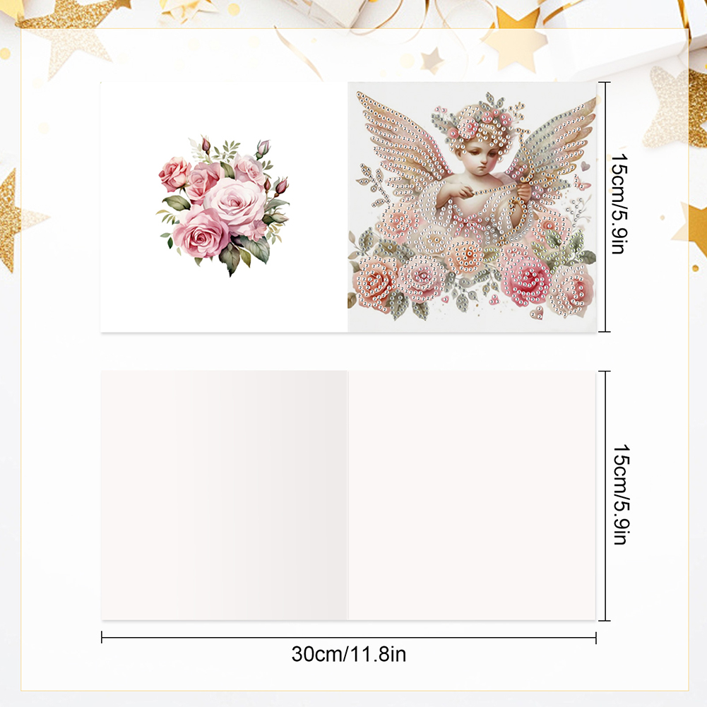 6Pcs DIY Diamond Painting Birthday Greeting Card - Cupid Angel