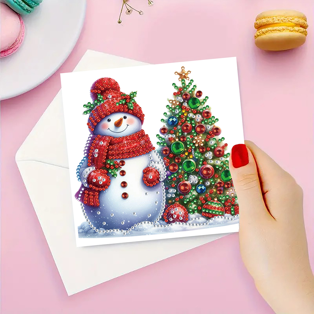 6Pcs DIY Diamond Painting Greeting Card - Xmas Snowman