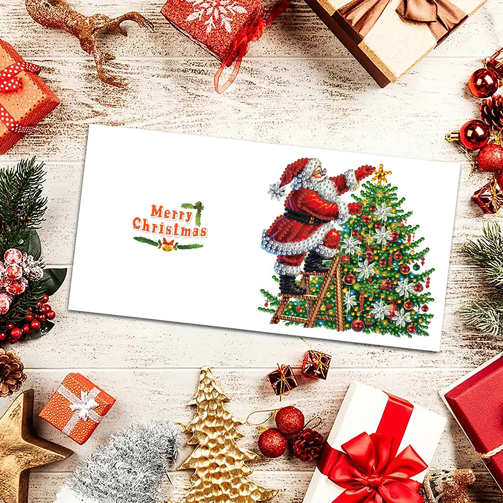 6Pcs DIY Diamond Painting Greeting Card - Santa Claus