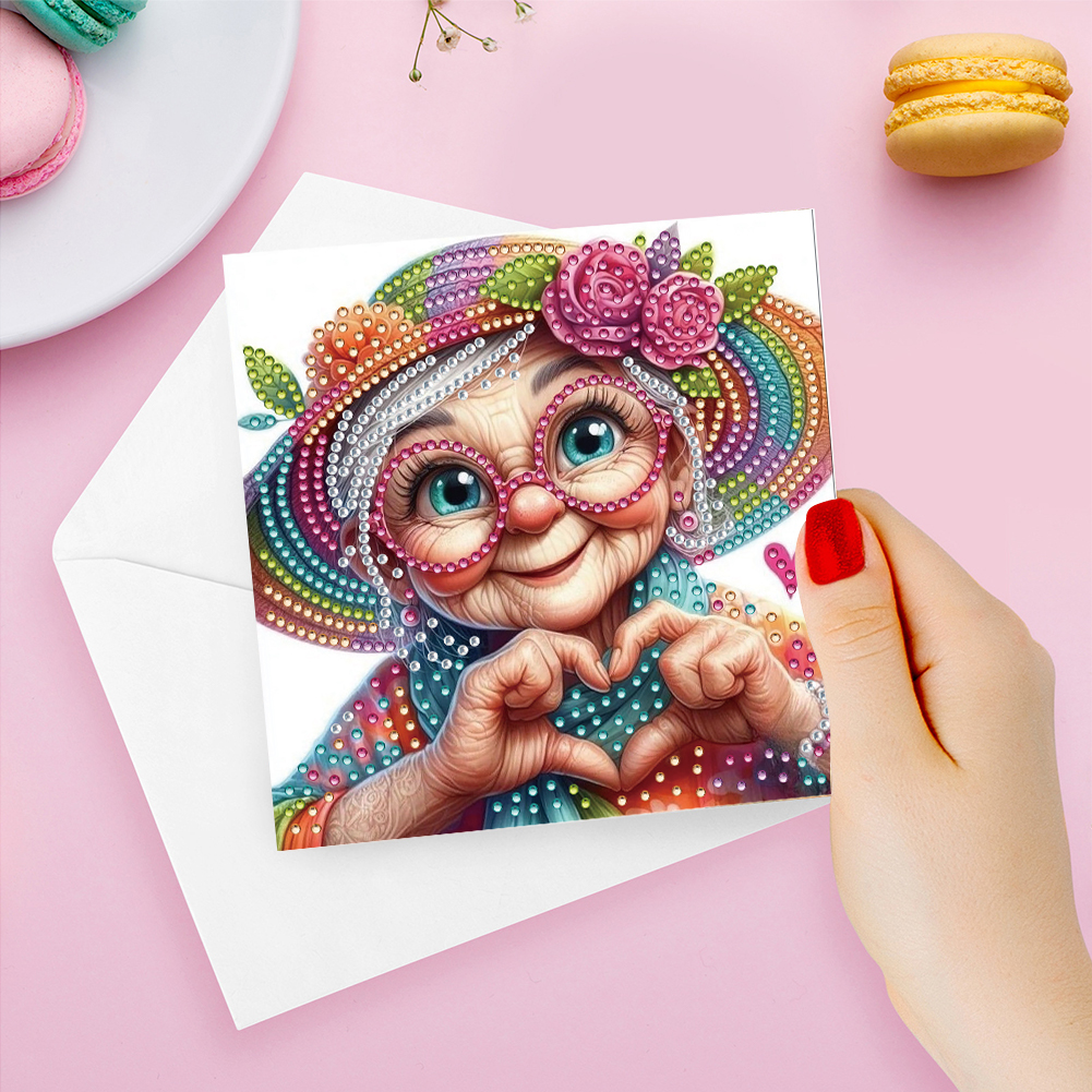 6Pcs DIY Diamond Painting Greeting Card - Love You