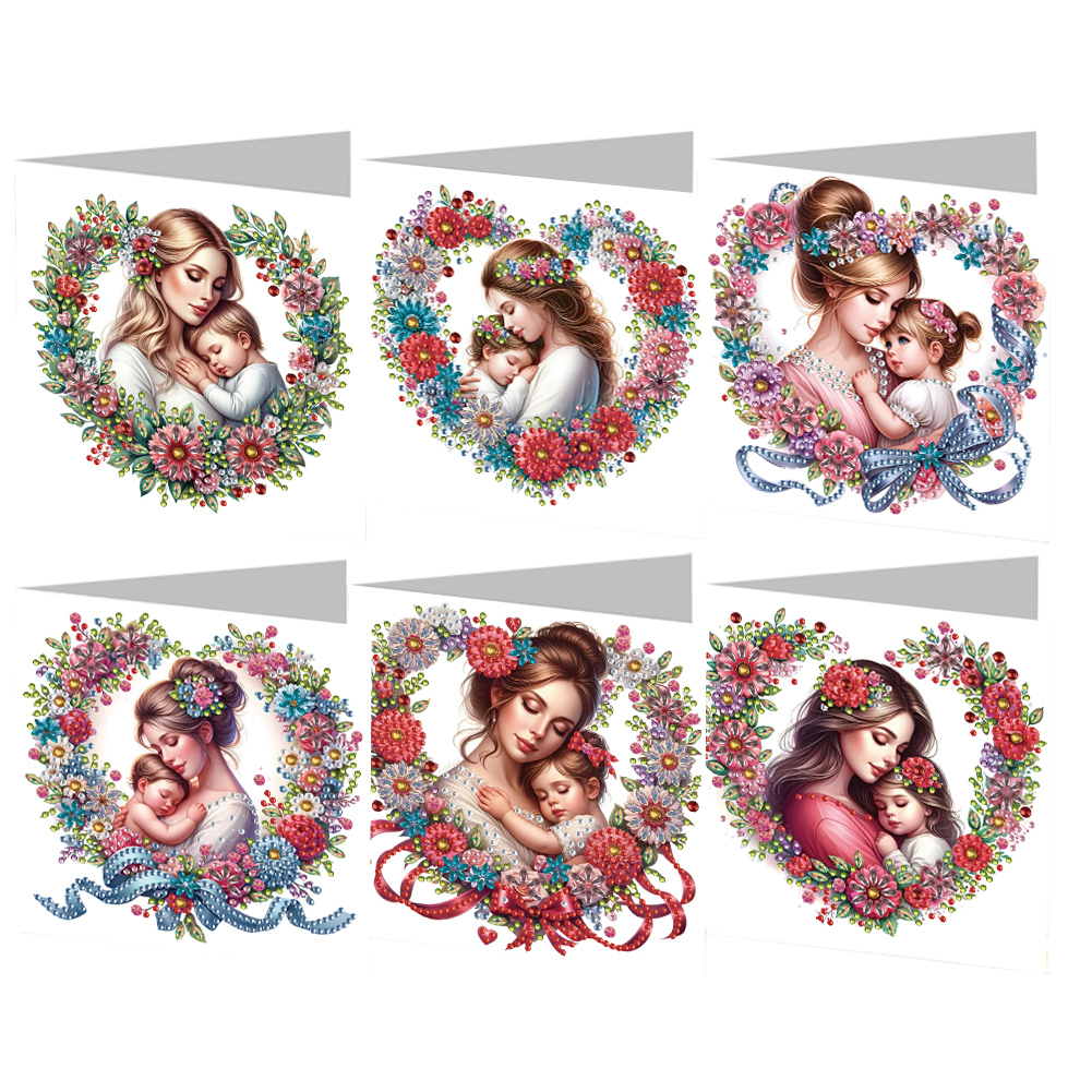 6Pcs DIY Diamond Painting Greeting Card - Mothers Day