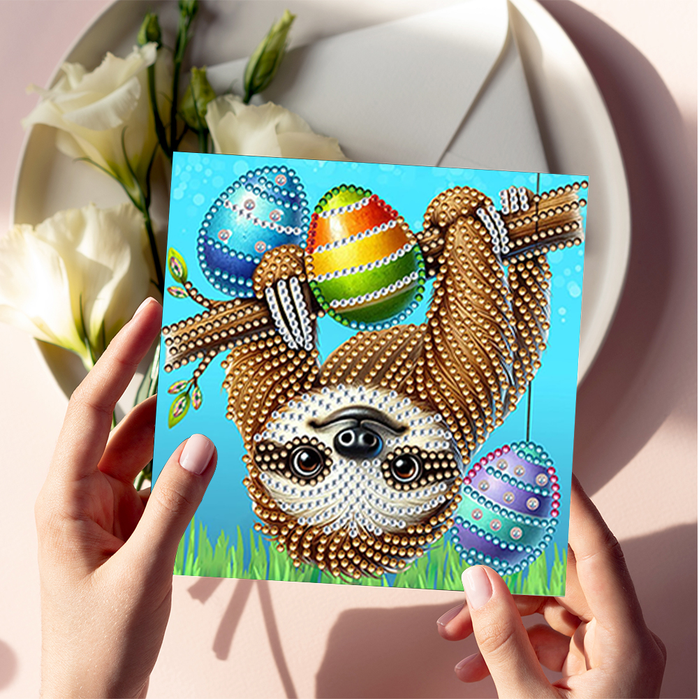 6pcs DIY Diamond Painting Greeting Card - Easter Animals