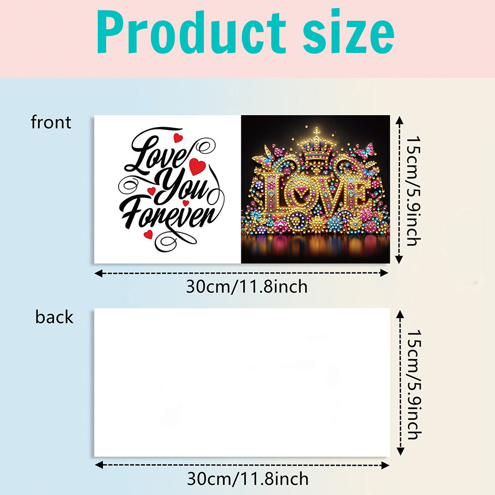 6Pcs DIY Diamond Painting Greeting Card - Love You