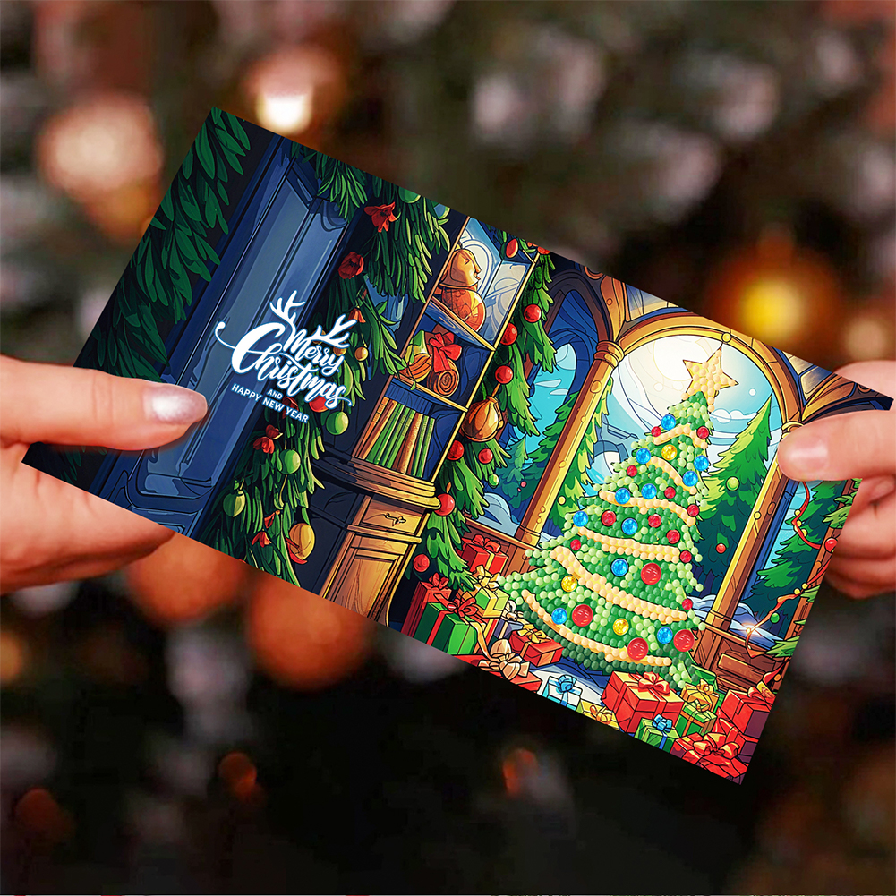 12Pcs DIY Diamond Painting Greeting Card - Christmas