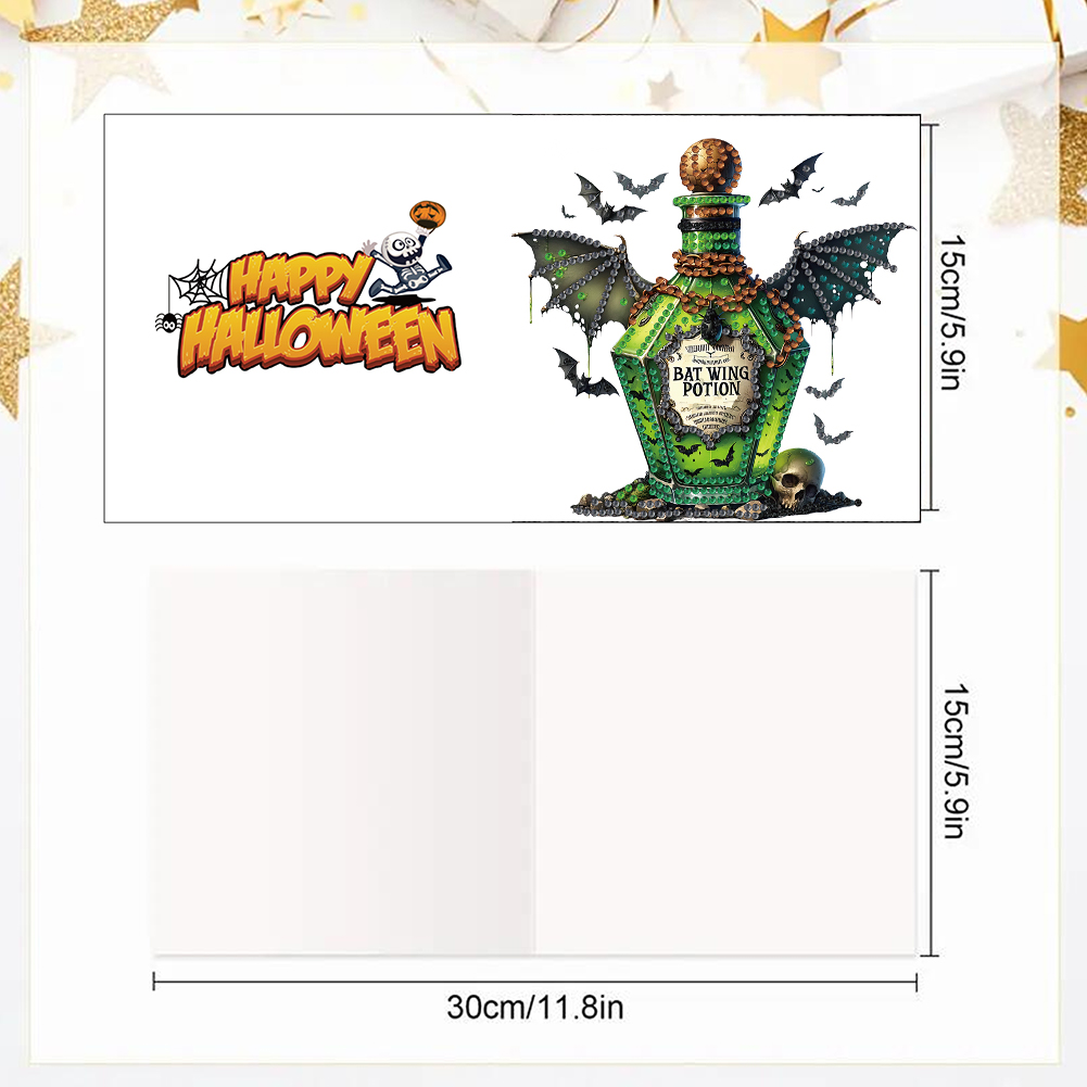 6Pcs DIY Diamond Painting Greeting Card - Halloween Designs