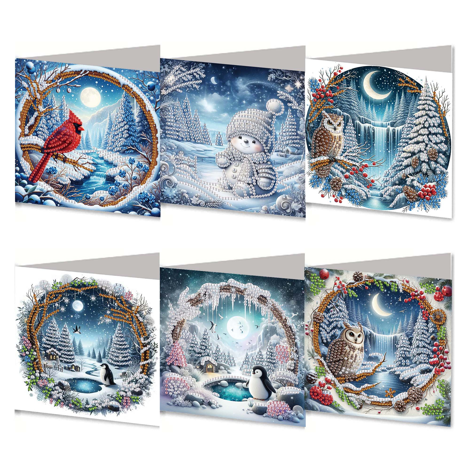 6Pcs DIY Diamond Painting Greeting Card - Christmas