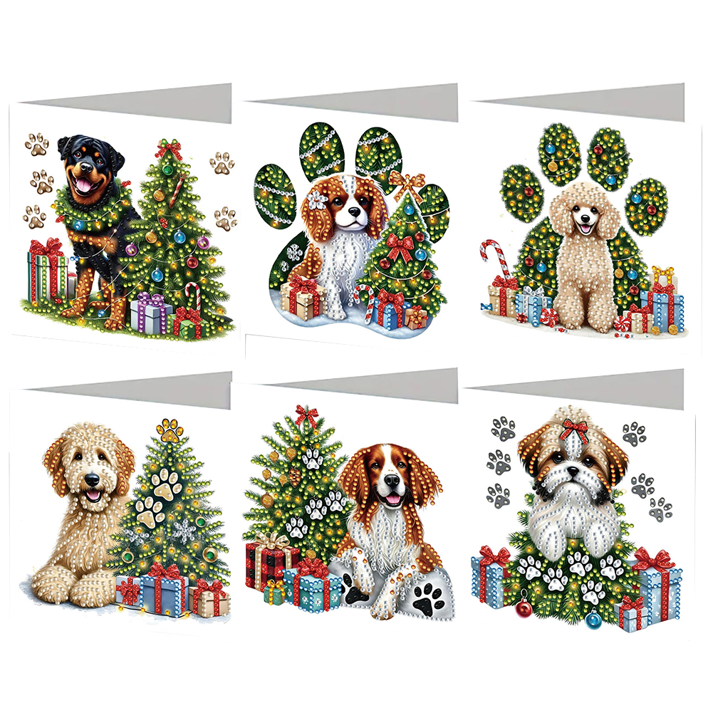 6Pcs DIY Diamond Painting Greeting Card - Dog