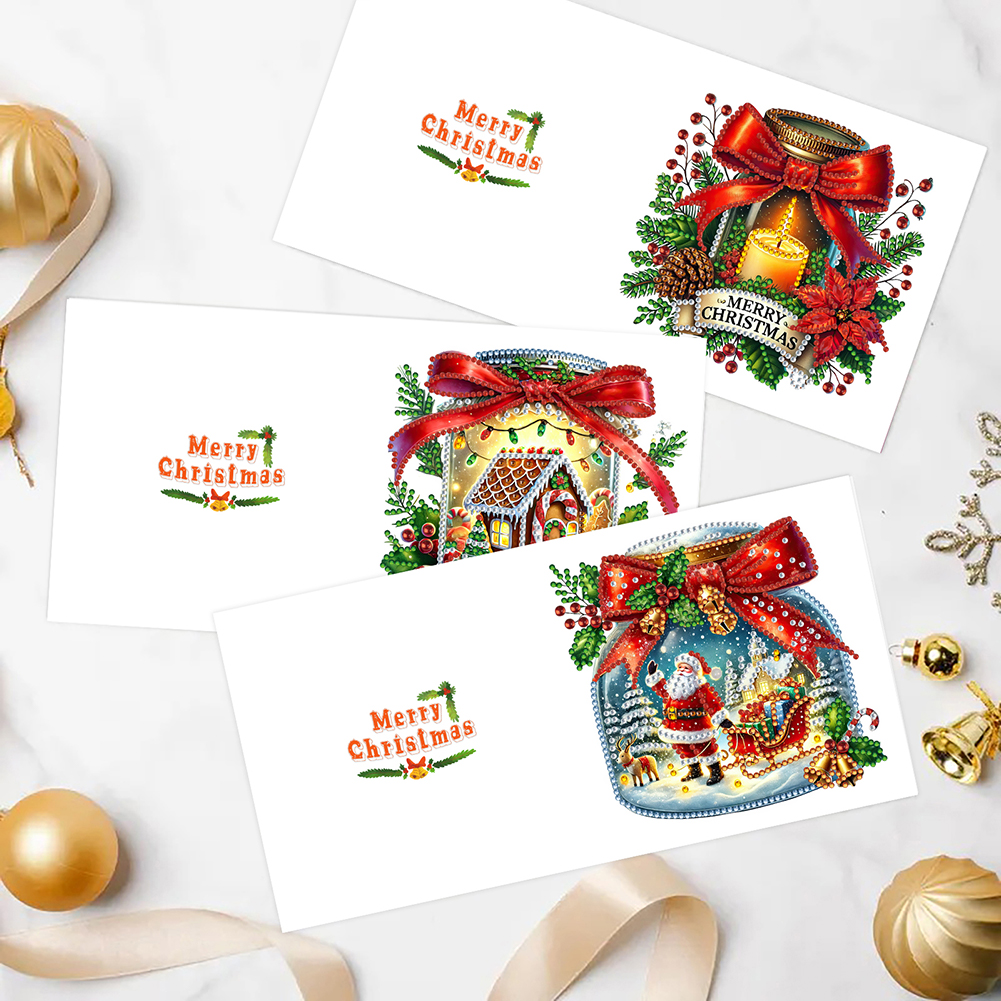 6Pcs DIY Diamond Painting Greeting Card - Merry Christmas