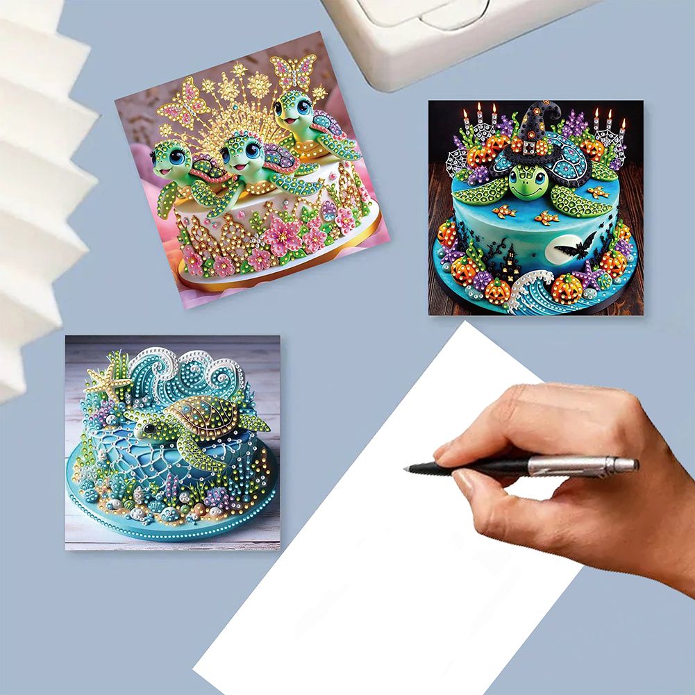 6Pcs DIY Diamond Painting Greeting Card - Turtle