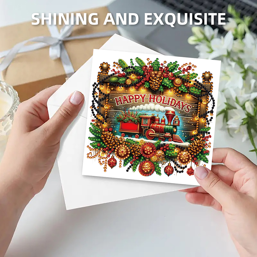 6Pcs DIY Diamond Painting Greeting Card - Merry Christmas