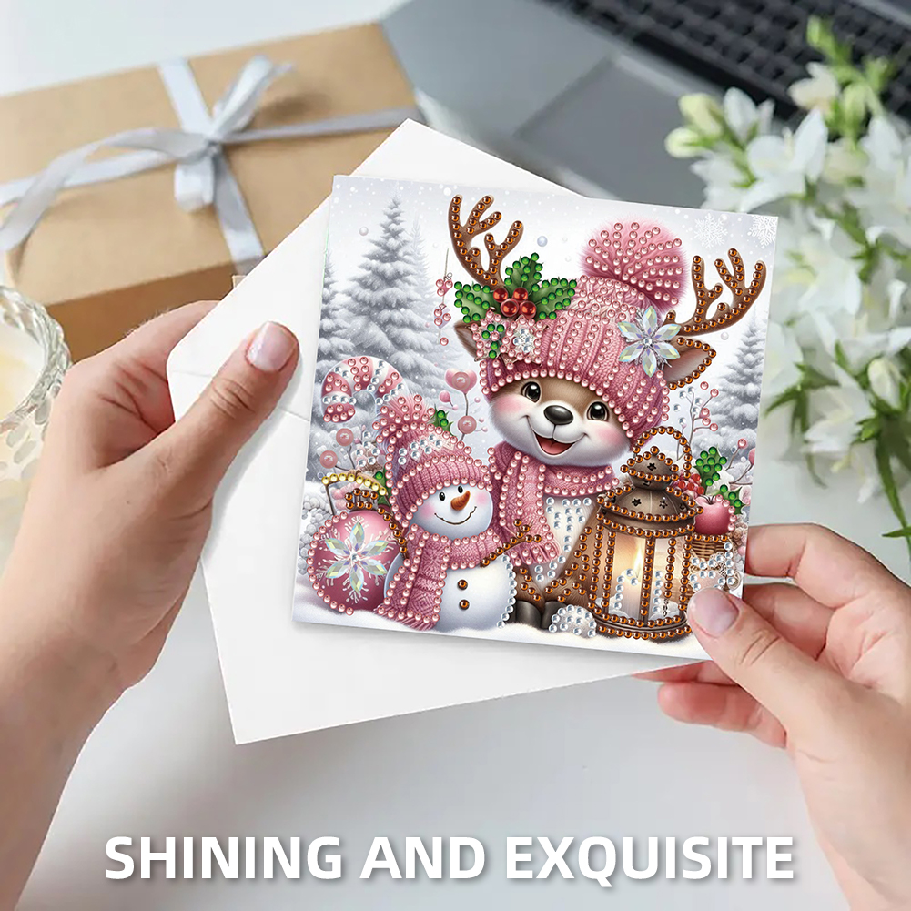 6Pcs DIY Diamond Painting Greeting Card - Christmas