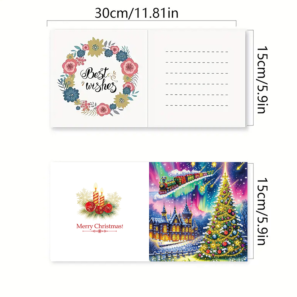 6Pcs DIY Diamond Painting Greeting Card - Christmas Tree