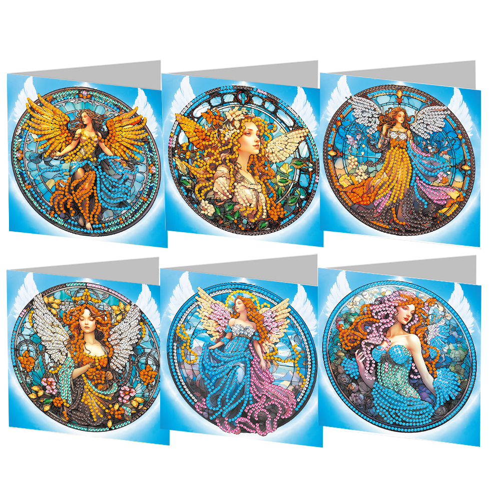 6Pcs DIY Diamond Painting Greeting Card - Angel Faith