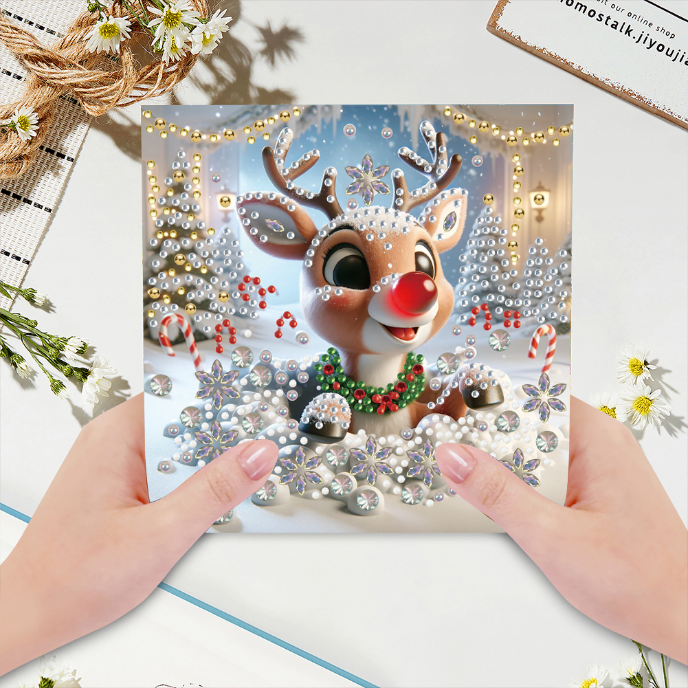 8Pcs DIY Diamond Painting Greeting Card - Christmas