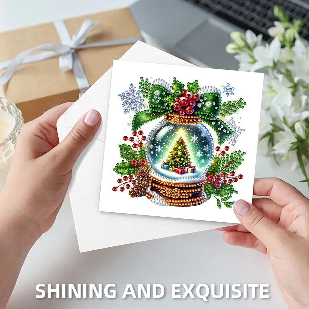 6Pcs DIY Diamond Painting Greeting Card - Merry Christmas