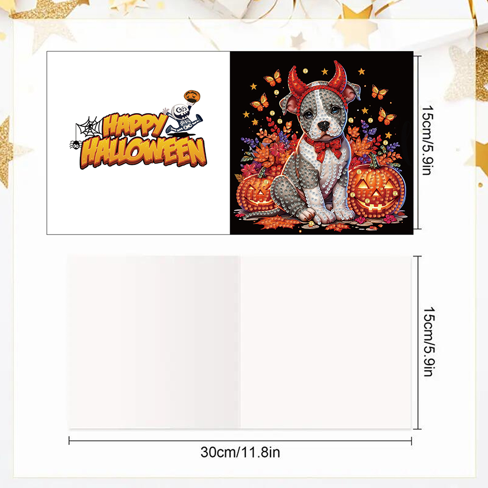 6Pcs DIY Diamond Painting Greeting Card - Halloween Designs