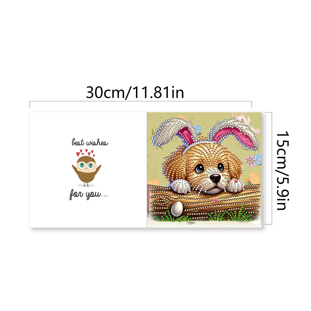 6pcs DIY Diamond Painting Greeting Card - Easter Animals