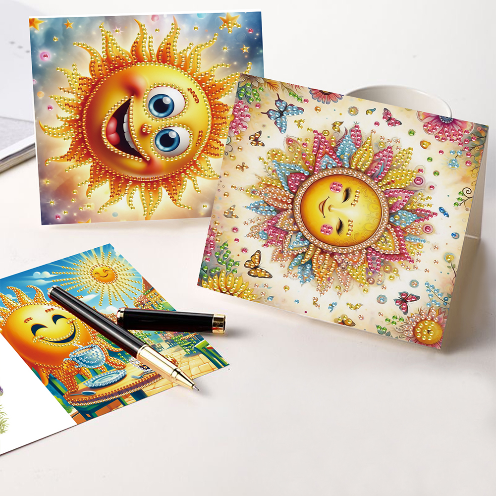 6Pcs DIY Diamond Painting Greeting Card - Sun Family