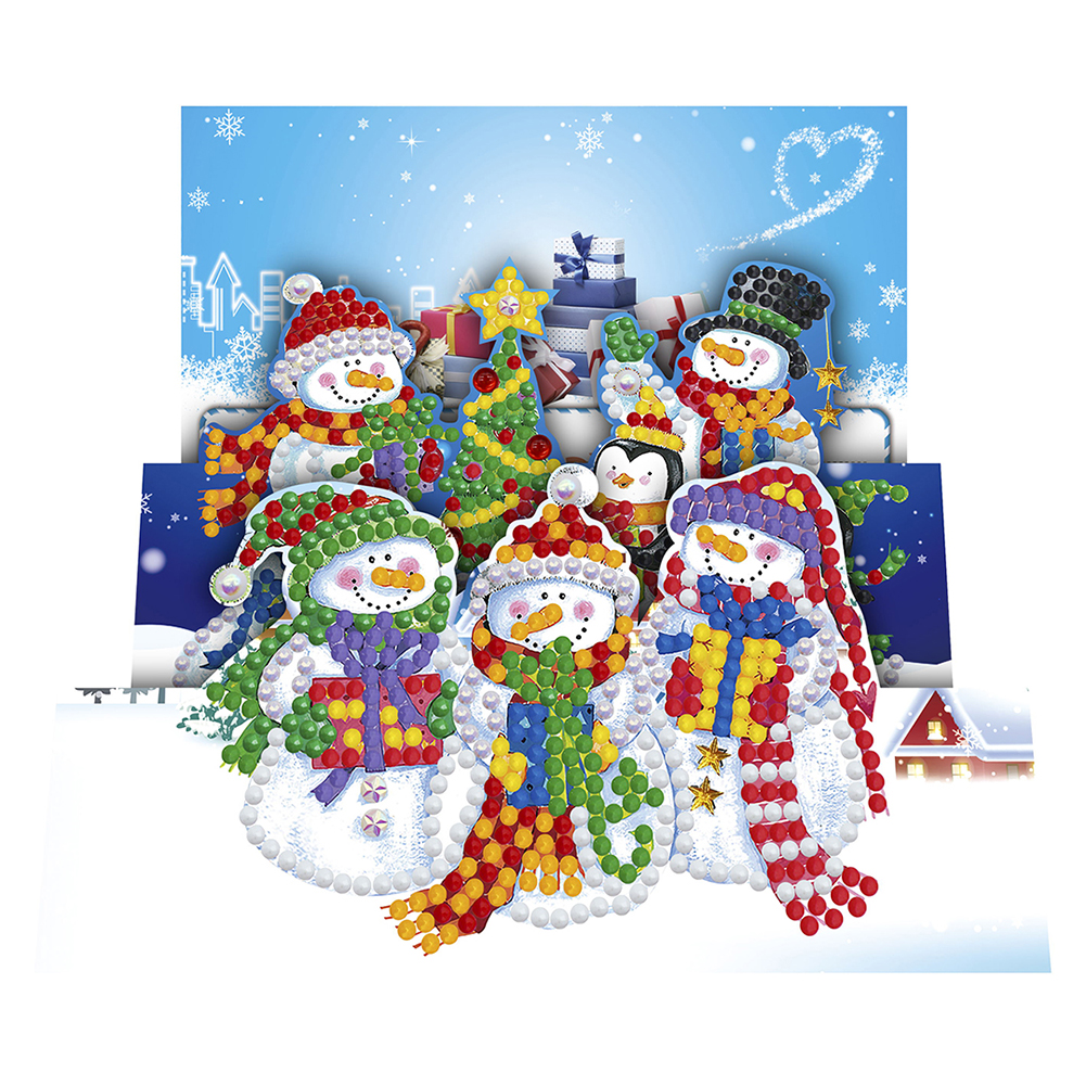 (Limited Stock)Everydayedeals 8pcs DIY Diamond Greeting Card Special-shaped Part Drill Christmas Postcard