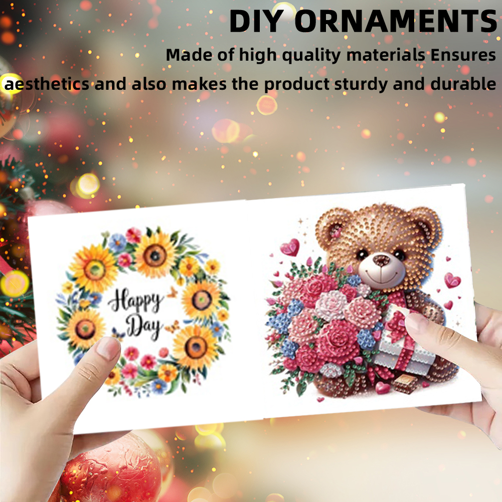 6Pcs DIY Diamond Painting Greeting Card - Bear